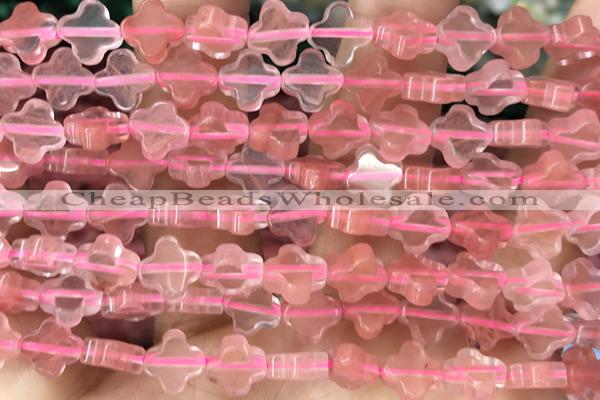 CARV33 15 inches 8mm carved flower cherry quartz beads