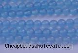 CBC250 15.5 inches 4mm A grade round ocean blue chalcedony beads