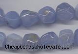 CBC30 15.5 inches 12*13mm nuggets blue chalcedony beads