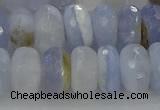 CBC467 15.5 inches 7*12mm faceted rondelle blue chalcedony beads