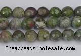CBG100 15.5 inches 4mm faceted round bronze green gemstone beads