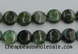 CBG12 15.5 inches 8mm flat round bronze green gemstone beads