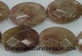 CBQ254 15.5 inches 18*25mm faceted oval strawberry quartz beads