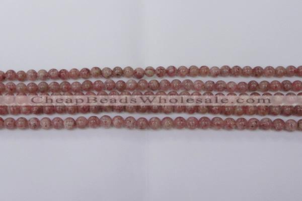 CBQ601 15.5 inches 6mm round natural strawberry quartz beads