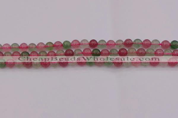 CBQ656 15.5 inches 6mm round mixed strawberry quartz beads