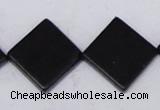 CBS17 15.5 inches 20*20mm diamond black stone beads wholesale