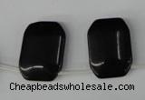 CBS345 Top-drilled 18*25mm rectangle blackstone beads wholesale
