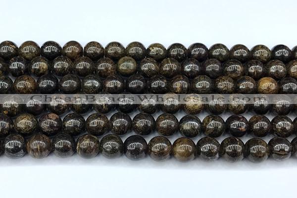 CBZ635 15 inches 8mm round bronzite beads, 2mm hole