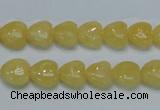 CCA11 15.5 inches 10*10mm heart yellow calcite gemstone beads