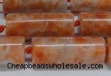 CCA466 15.5 inches 12*30mm tube orange calcite gemstone beads