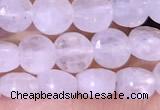 CCB1031 15 inches 4mm faceted coin white moonstone beads
