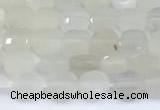 CCB1131 15 inches 4mm faceted coin white moonstone beads