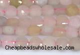 CCB1143 15 inches 4mm faceted coin morganite beads