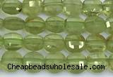 CCB1153 15 inches 4mm faceted coin peridot beads