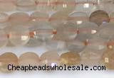 CCB1155 15 inches 4mm faceted coin sunstone beads