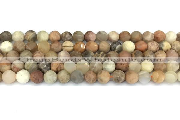 CCB1272 15 inches 10mm faceted sunstone gemstone beads
