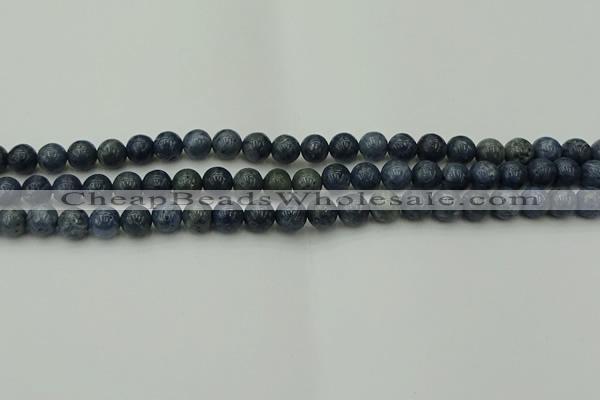 CCB450 15.5 inches 4mm round blue coral beads wholesale
