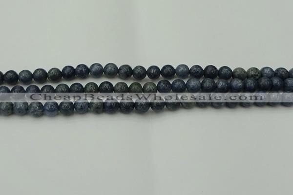 CCB451 15.5 inches 6mm round blue coral beads wholesale
