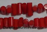 CCB53 15.5 inches 6*9mm column red coral beads Wholesale