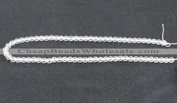 CCC251 15.5 inches 6mm faceted round grade A natural white crystal beads
