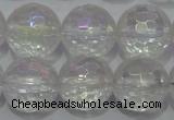 CCC413 15.5 inches 10mm faceted round AB-color white crystal beads