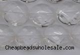 CCC506 15.5 inches 16mm faceted coin natural white crystal beads