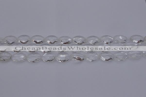 CCC515 15.5 inches 13*18mm faceted oval natural white crystal beads