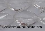 CCC527 15.5 inches 20*30mm twisted & faceted teardrop white crystal beads