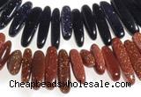 CCH42 16 inches goldstone chips gemstone beads wholesale