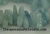 CCH603 15.5 inches 3*12mm - 4*16mm aquamarine chips gemstone beads