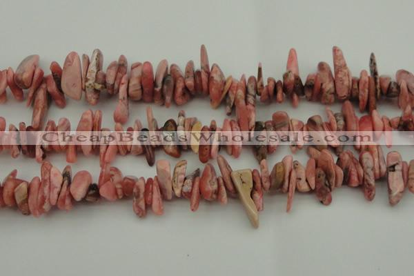CCH604 15.5 inches 3*12mm - 4*16mm rhodochrosite chips gemstone beads