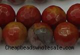 CCJ465 15.5 inches 14mm faceted round colorful jasper beads