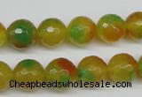 CCN1295 15.5 inches 12mm faceted round rainbow candy jade beads