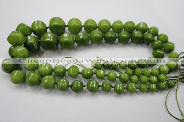 CCN1534 15.5 inches 8*8mm - 20*20mm pumpkin candy jade beads