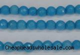 CCN1871 15 inches 6mm faceted round candy jade beads wholesale