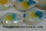 CCN2325 15.5 inches 18*25mm faceted flat teardrop candy jade beads