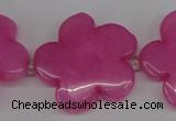 CCN2351 15.5 inches 30mm carved flower candy jade beads wholesale