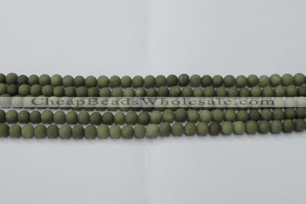 CCN2543 15.5 inches 4mm round matte candy jade beads wholesale