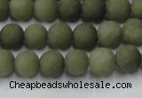 CCN2544 15.5 inches 6mm round matte candy jade beads wholesale