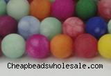CCN2554 15.5 inches 10mm round mixed color matte candy jade beads