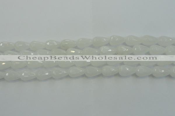 CCN3016 15.5 inches 10*15mm faceted teardrop candy jade beads