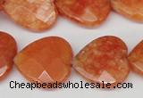 CCN357 15.5 inches 20*20mm faceted heart candy jade beads wholesale