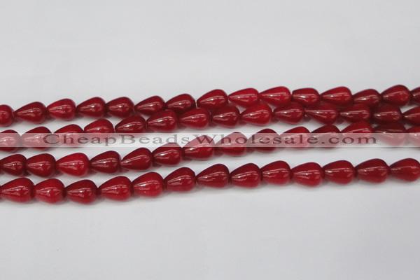 CCN3764 15.5 inches 10*14mm teardrop candy jade beads wholesale