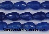 CCN3783 15.5 inches 8*12mm faceted teardrop candy jade beads
