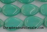 CCN3870 15.5 inches 13*18mm flat teardrop candy jade beads
