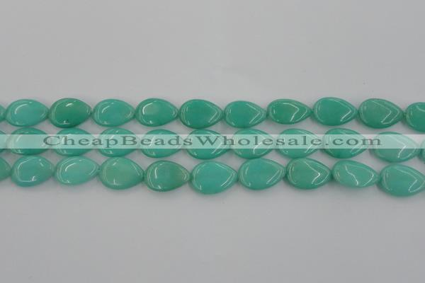 CCN3870 15.5 inches 13*18mm flat teardrop candy jade beads