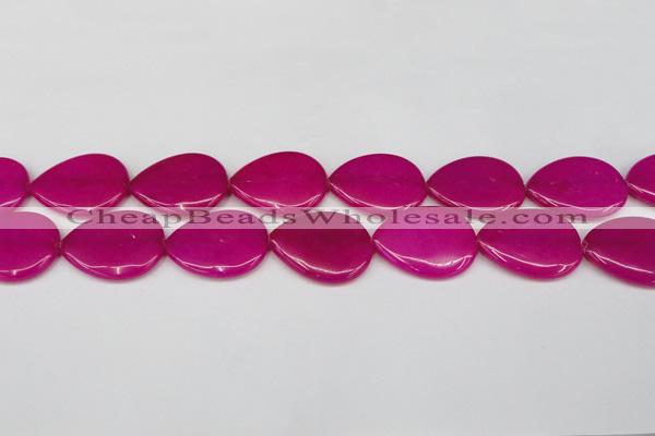 CCN3973 15.5 inches 30*40mm flat teardrop candy jade beads