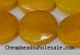 CCN4181 15.5 inches 20mm faceted coin candy jade beads wholesale