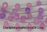 CCN430 15.5 inches Top-drilled 6*9mm teardrop candy jade beads