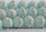 CCN4611 15.5 inches 8mm round candy jade with rhinestone beads